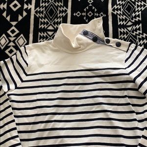 JCrew Stripe Funnel neck Pullover